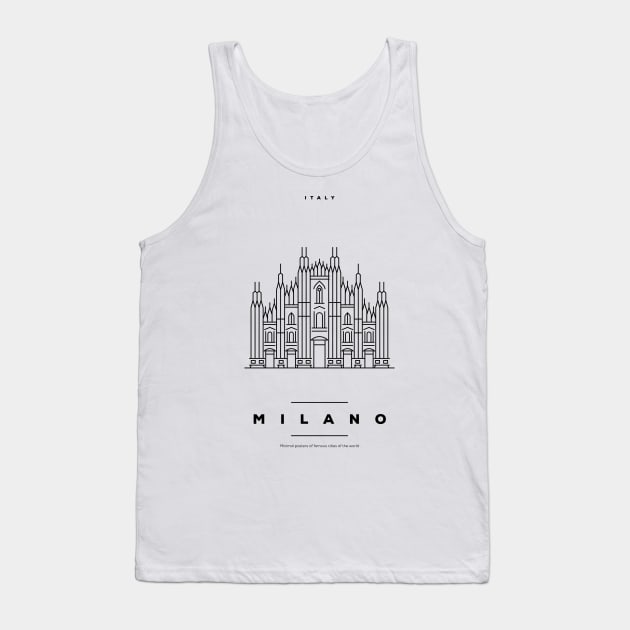 Milano Minimal Black Line Design Tank Top by kursatunsal